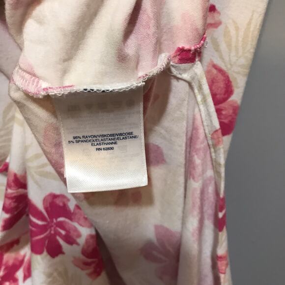 Land End Womens Size Medium Sleeveless Rayon Blend Floral Tank Top Shirt Pink - Picture 4 of 6